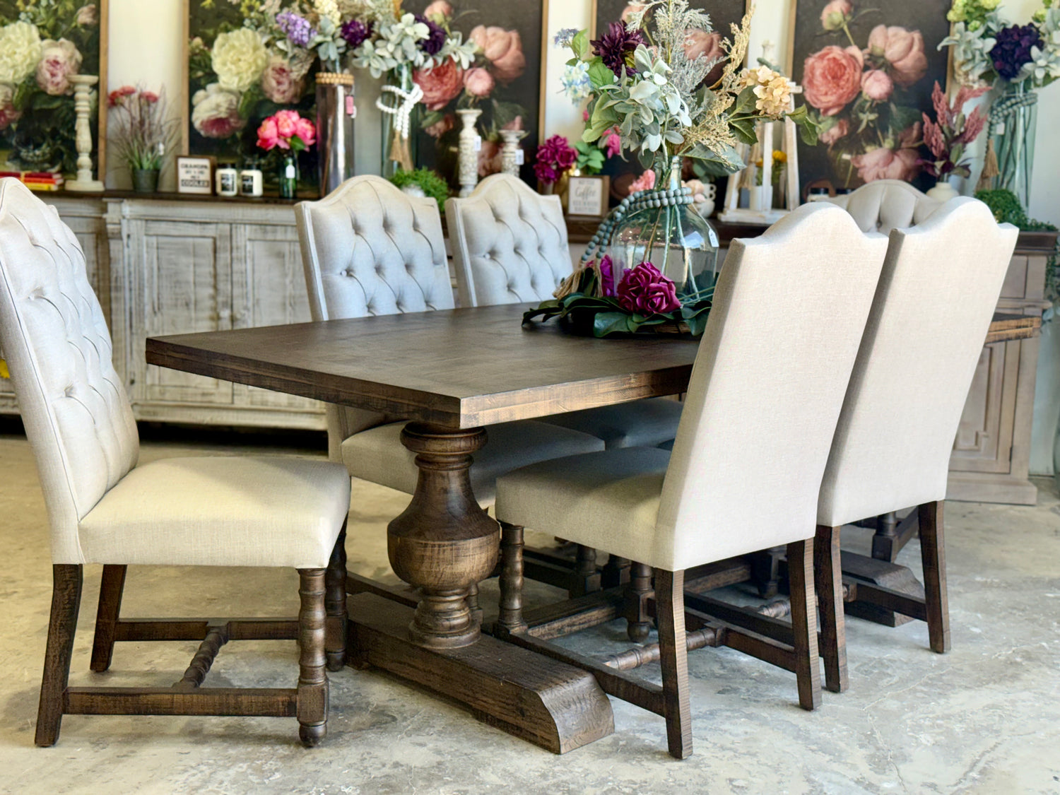 Hannah 7 Foot Dining Table Set With Chairs-Honeywood™