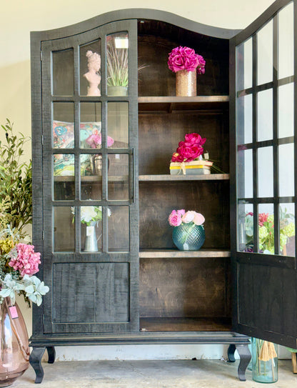 Felicity Arched Vitrine-Black/Honeywood™