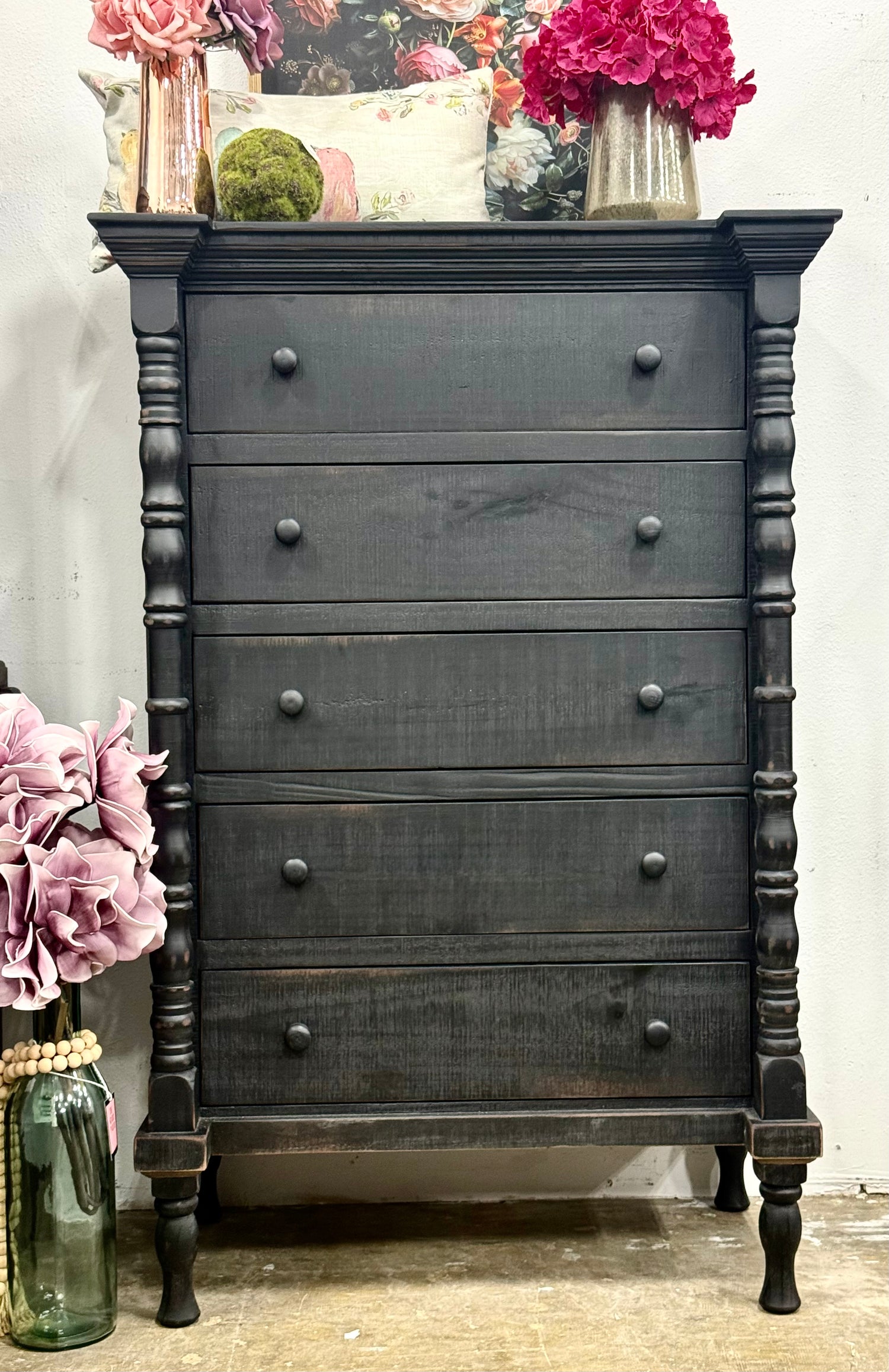 Madison Chest of Drawer-Handrubbed Black