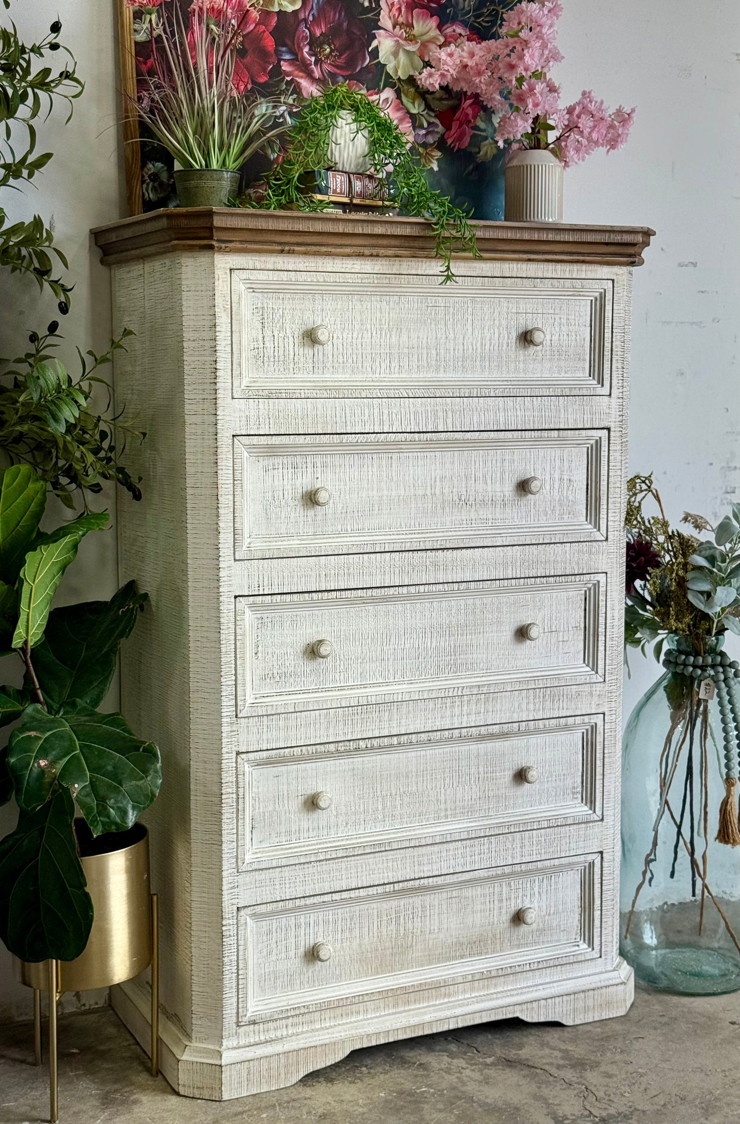 Eden Chest of Drawers-White Wheat/Sandstone