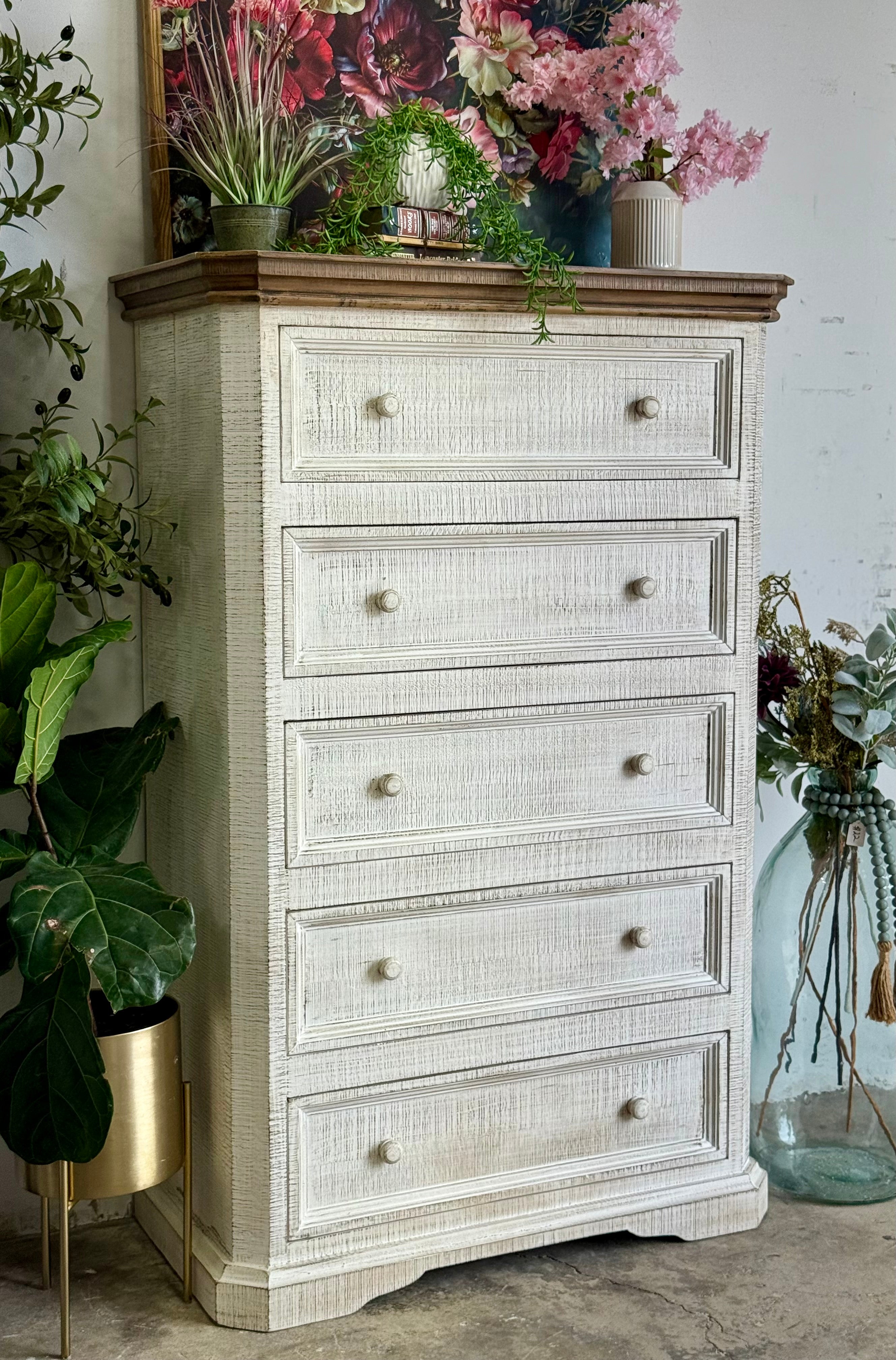 Eden Chest of Drawers-White Wheat/Sandstone