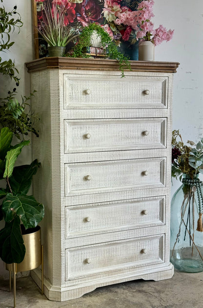 Eden Chest of Drawers-White Wheat/Sandstone