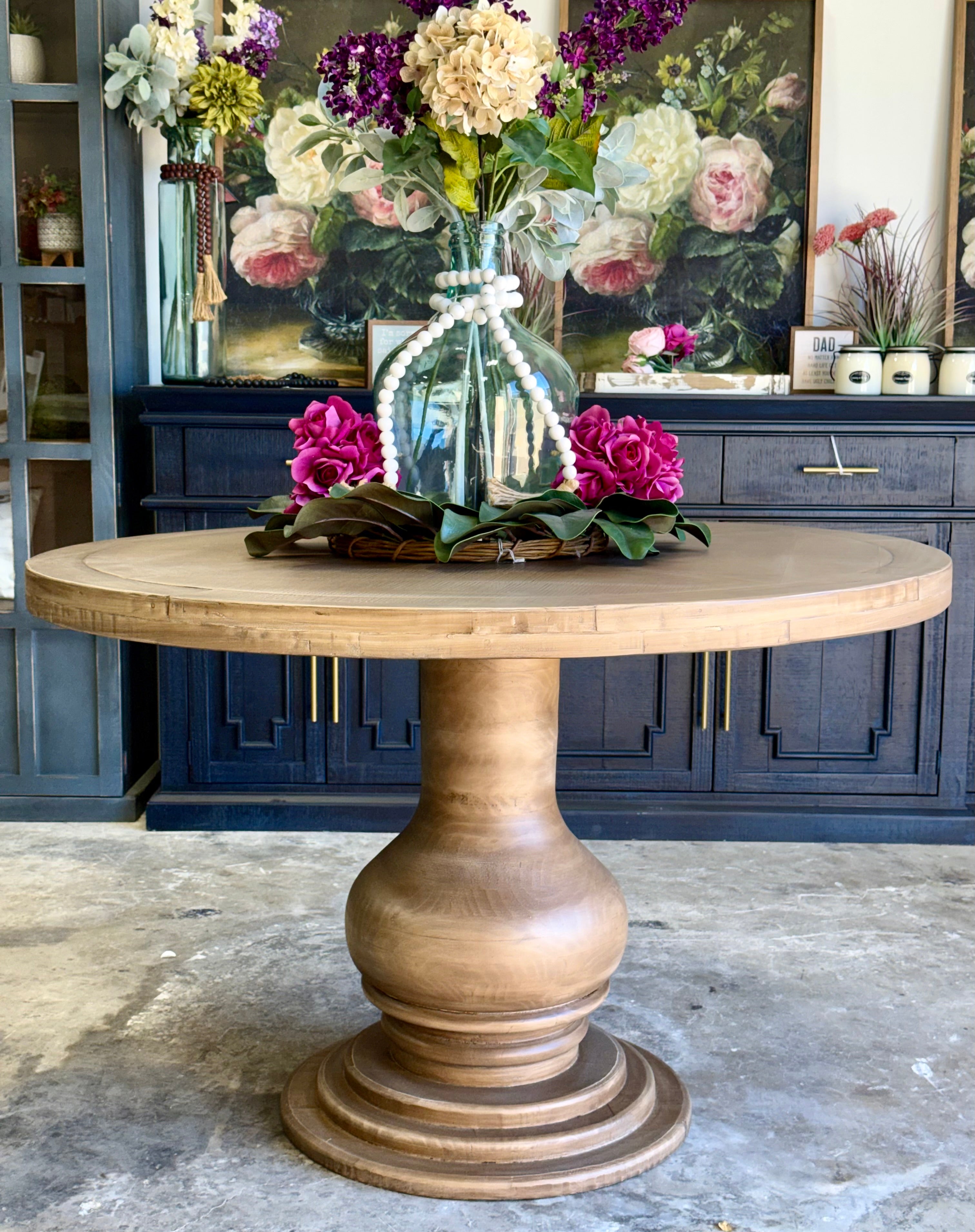 Clara 47" Round Dining Table-Cappuccino