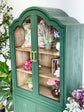Paisley Curved Vitrine-Briarwood/Cappuccino