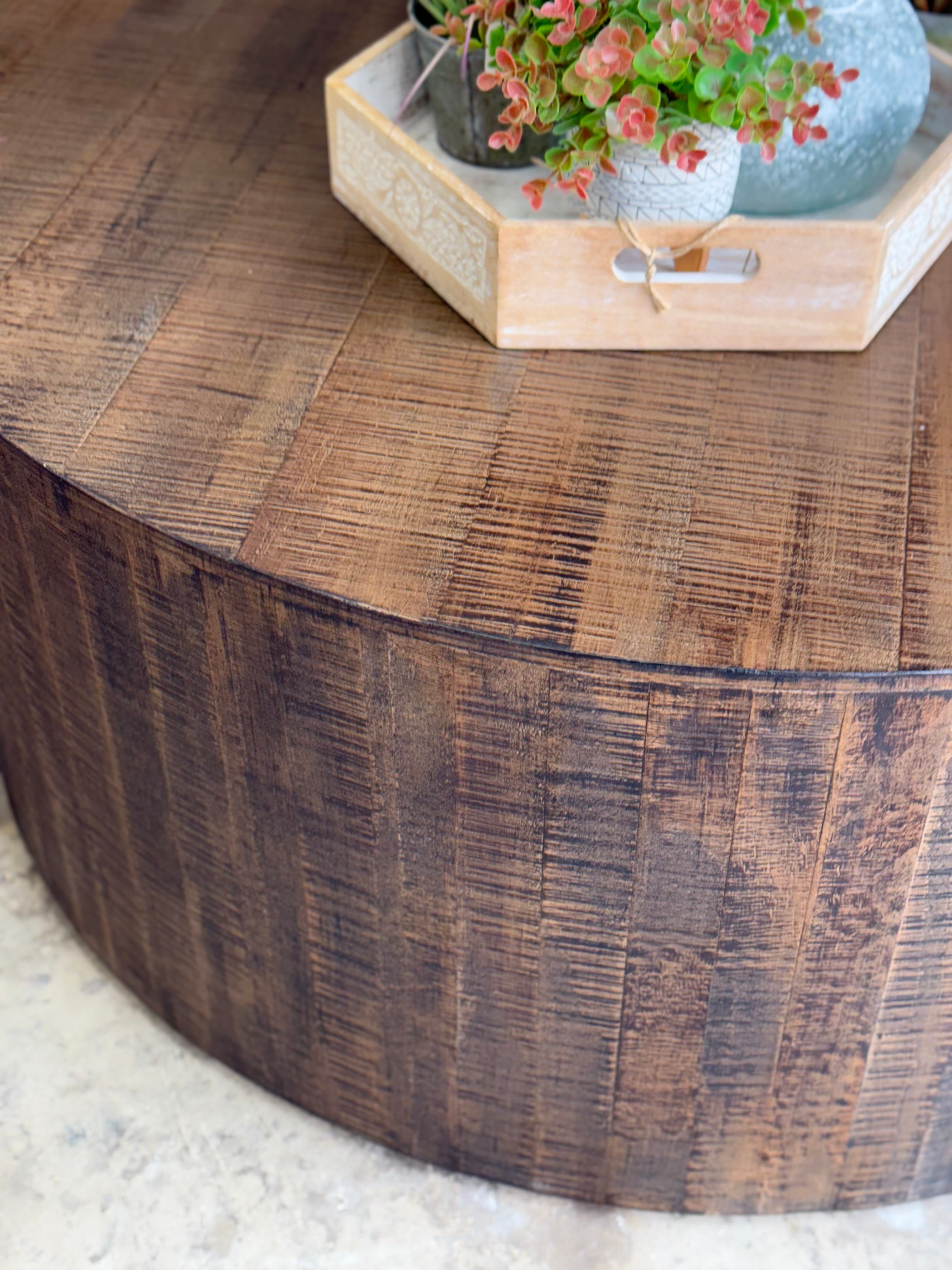 Round Drum Coffee Table-Honeywood™