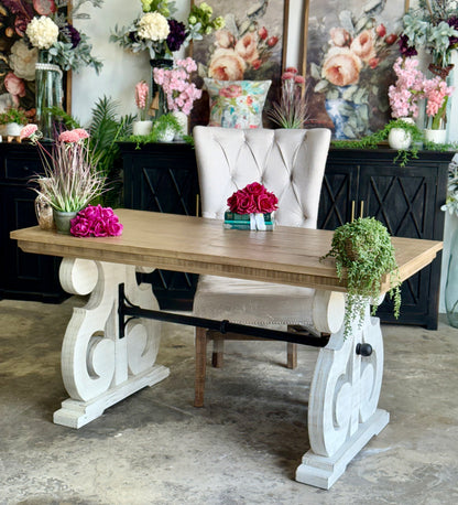 Harpwell  Desk-White Wheat/Dove