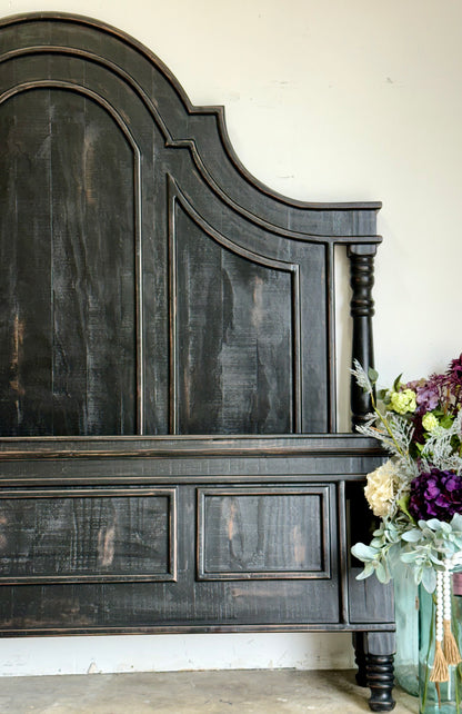 Madison King Bed-Handrubbed Black