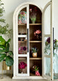 Libby Domed Vitrine- White Wheat/Cappuccino
