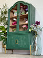 Paisley Curved Vitrine-Briarwood/Cappuccino