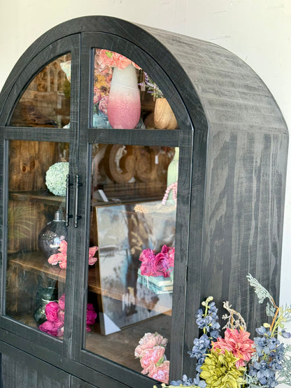 Rose Domed Vitrine-Black/Sparrow