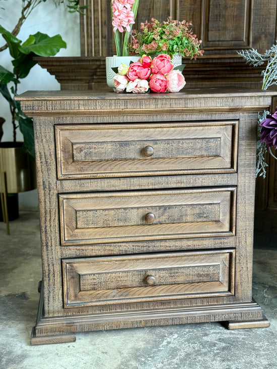 Charlotte 3-Drawer Nightstand-Honeywood
