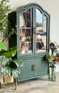 Paisley Curved Vitrine-Briarwood/Sparrow