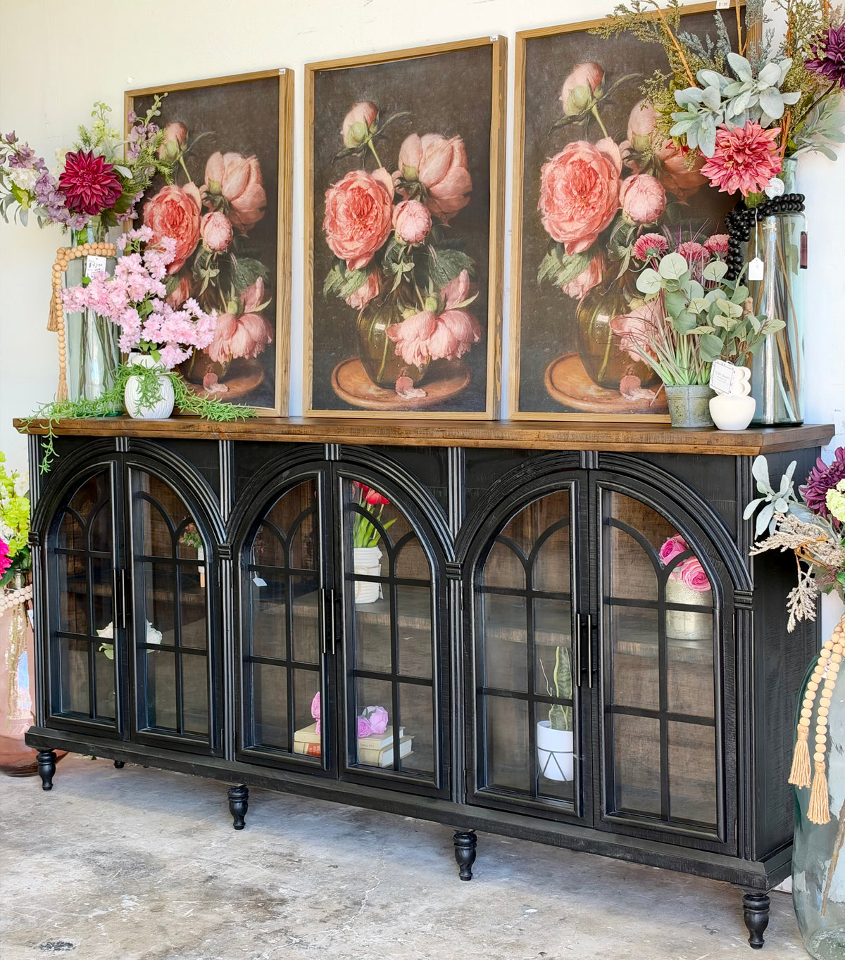 Colette 6 Door Console-Black/Sparrow