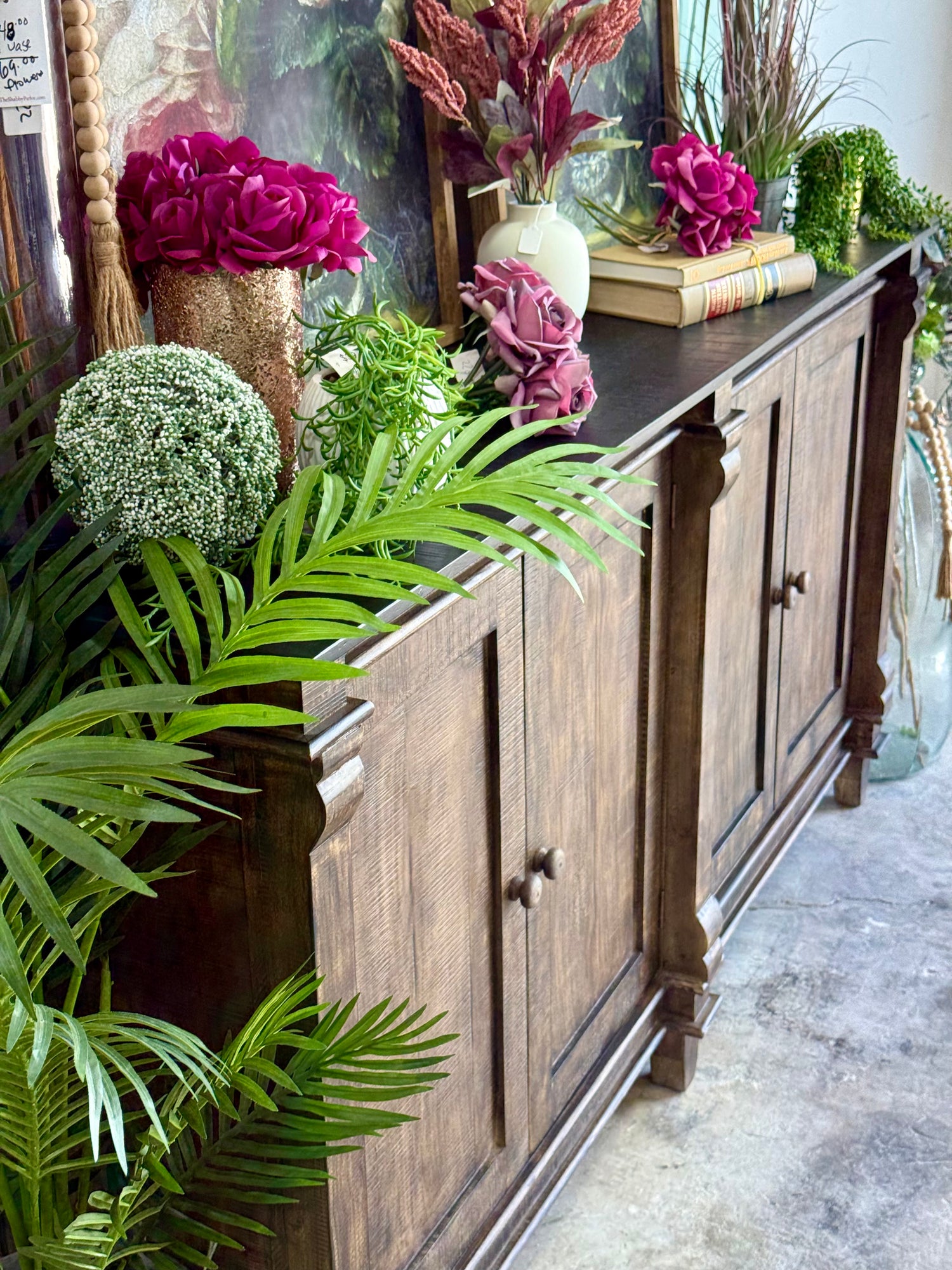 Allison 4 Door Console-Pecan/Black