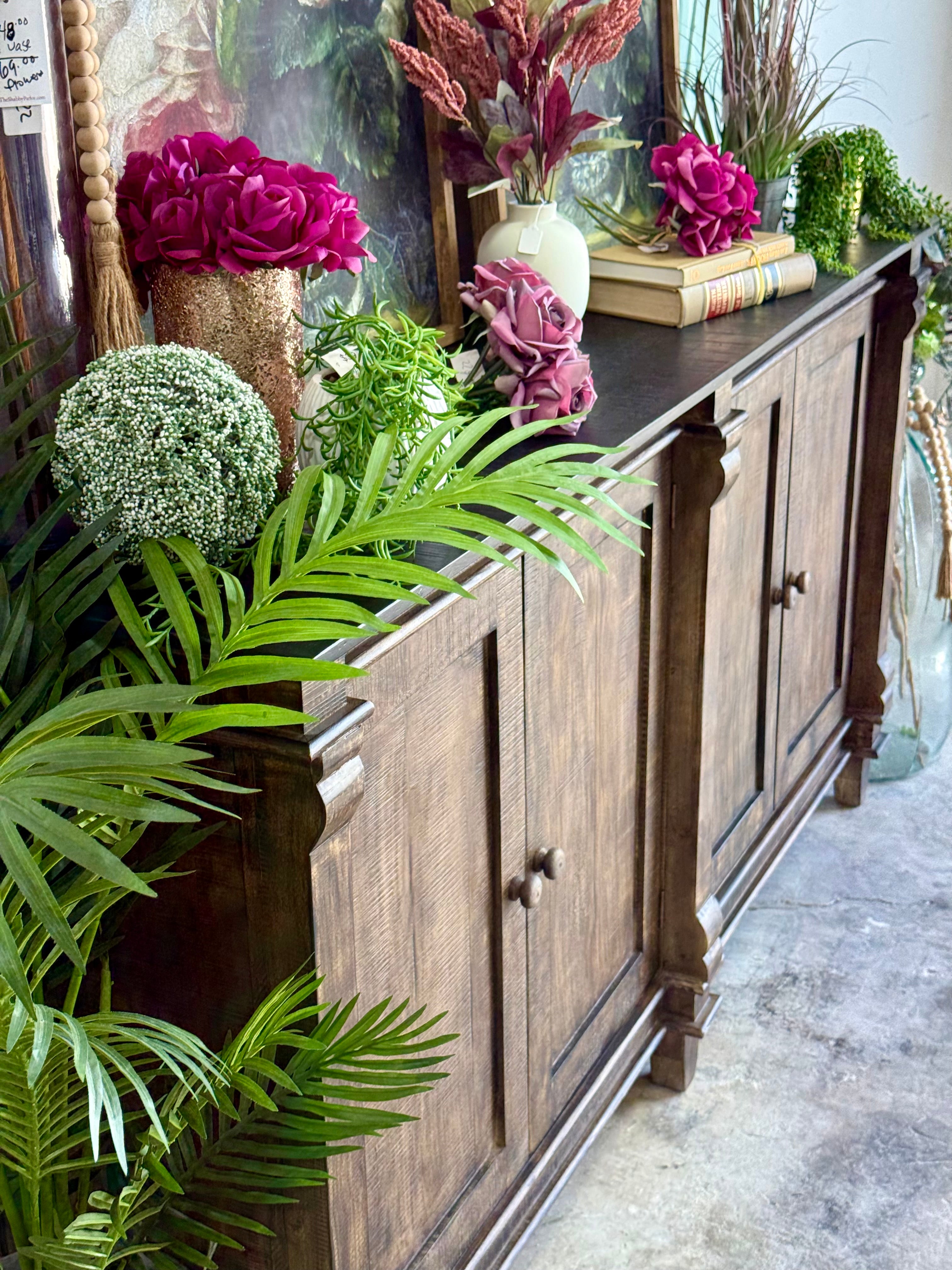 Allison 4 Door Console-Pecan/Black