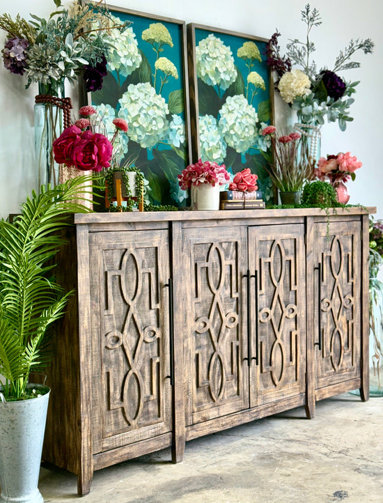 Ivy 4 Door Console-Pecan