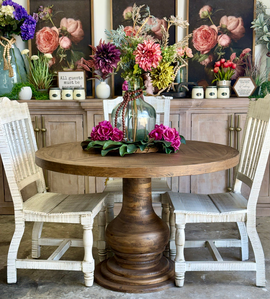 Clara 47" Round Dining Table-Timber