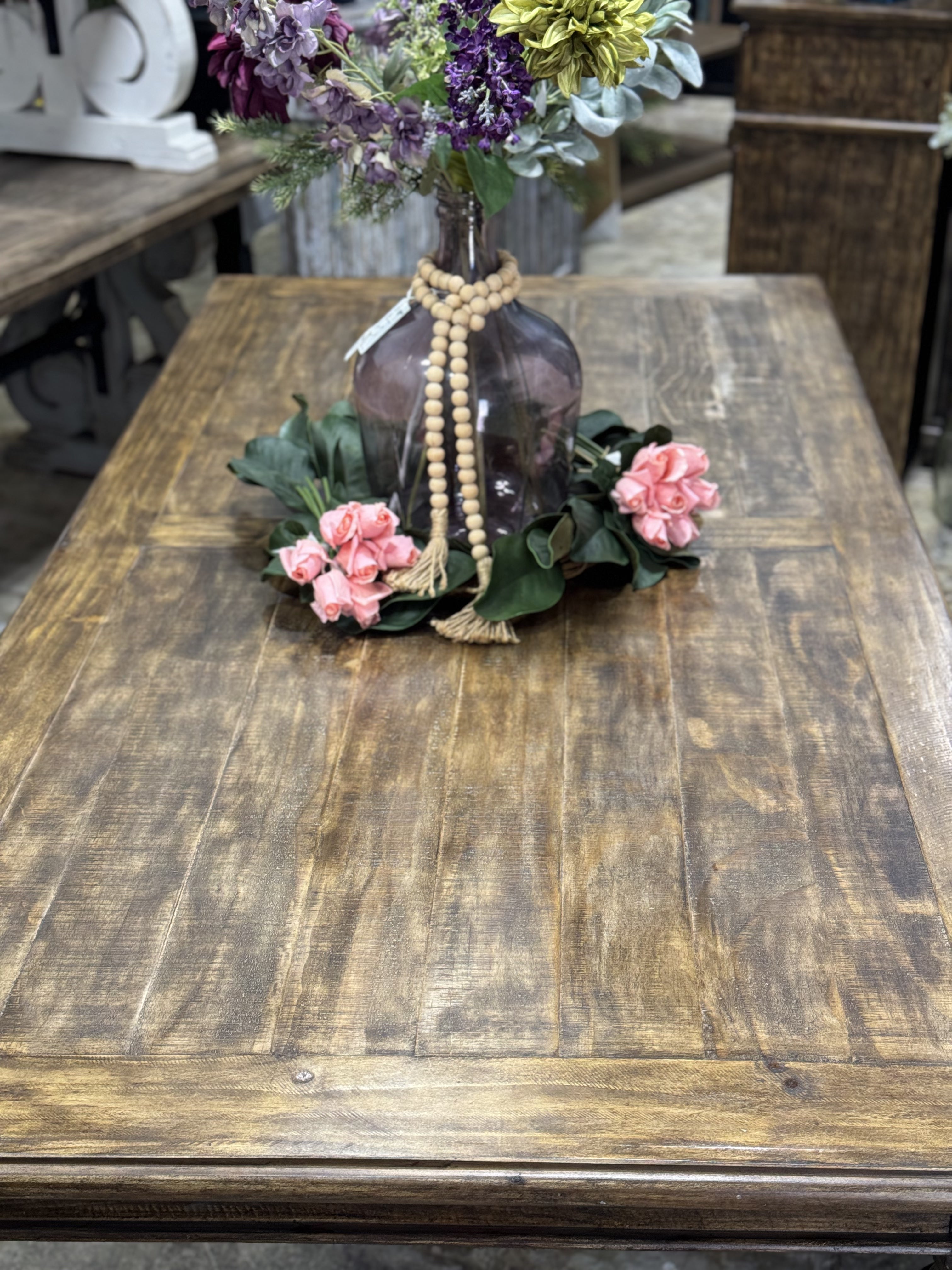 Adeline 7 Foot Dining Table-Pecan