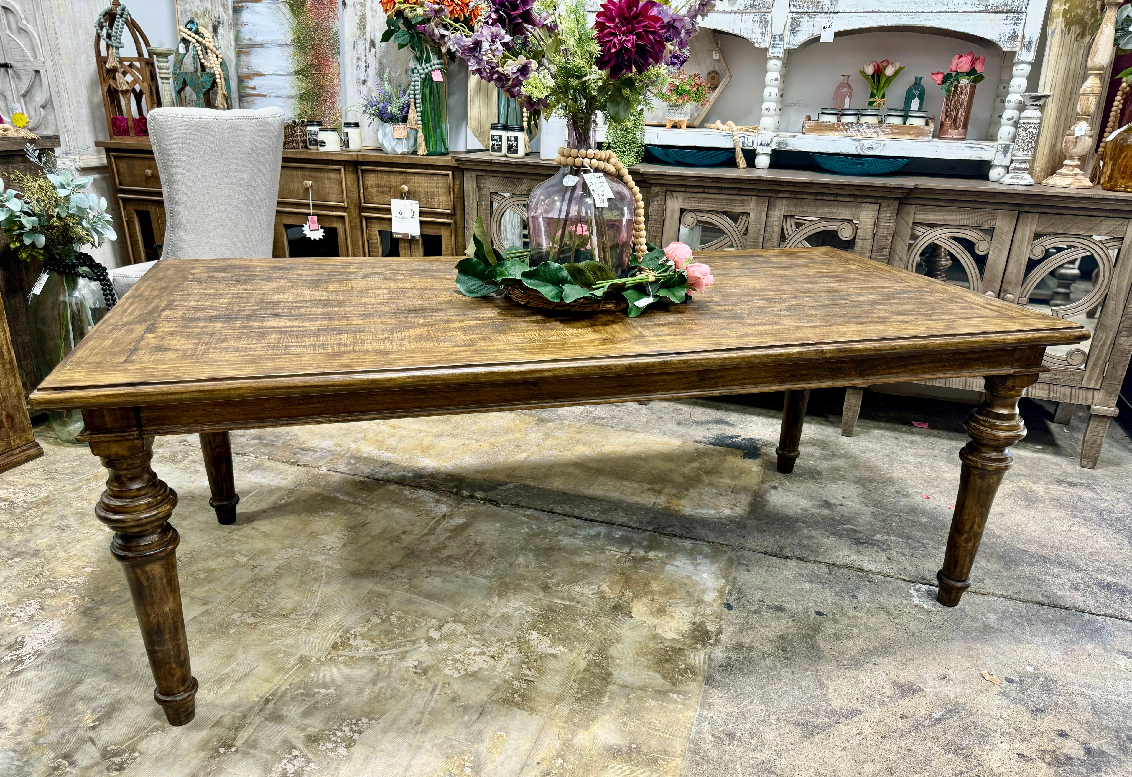 Adeline 7 Foot Dining Table-Pecan