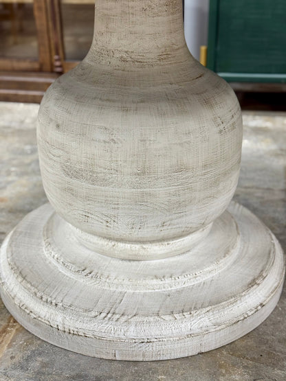 Lilly 60&quot; Round Pedestal Dining Table-White Wheat/Honeywood™