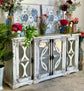 Circle 4 Door Console-Distressed Cream