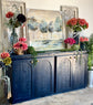 Jade 4-Door Cabinet-Deep Blue/Gold