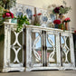 Circle 4 Door Console-Distressed Cream