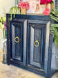 Imperial 2 Door Cabinet- Deep Blue/Gold