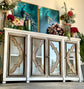 Brocade 4-Door Console-White Wheat/Sandstone Doors