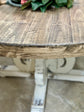 Harp 60" Round Dining Table-Distressed White/Sandstone Top