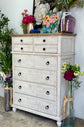 Delaney Chest of Drawers-White Wheat/Sandstone