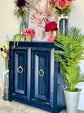 Imperial 2 Door Cabinet- Deep Blue/Gold