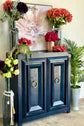 Imperial 2 Door Cabinet- Deep Blue/Gold