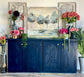 Jade 4-Door Cabinet-Deep Blue/Gold