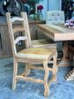 Trestle Pub Table-4 Solid Wood/2 Upholstered Counter Chairs