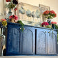 Jade 4-Door Cabinet-Deep Blue/Gold