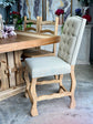 Trestle Pub Table-4 Solid Wood/2 Upholstered Counter Chairs