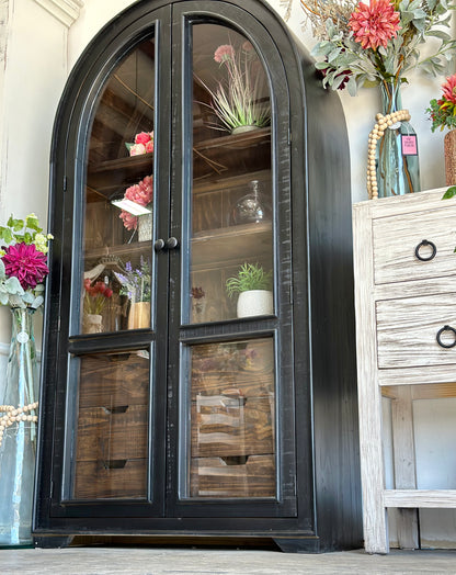 Avery Domed Vitrine-Black/Sparrow Interior