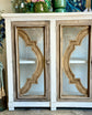 Brocade 4-Door Console-White Wheat/Sandstone Doors