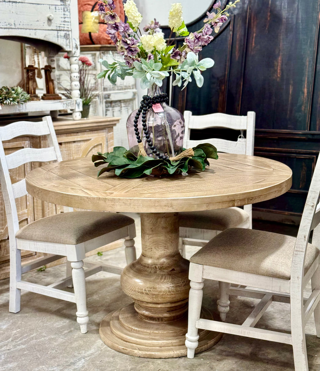 Clara 47&quot; Round Dining Table-Cappuccino