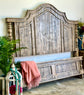 Bella King Arched Paneled Bed-Sandstone