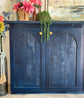 Jade 4-Door Cabinet-Deep Blue/Gold