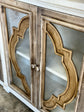 Brocade 4-Door Console-White Wheat/Sandstone Doors