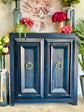 Imperial 2 Door Cabinet- Deep Blue/Gold