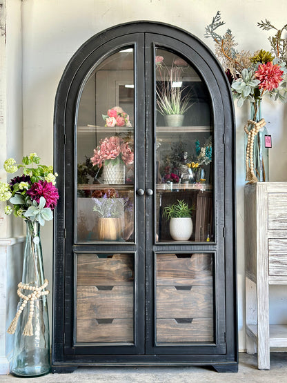 Avery Domed Vitrine-Black/Sparrow Interior