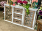 Liam 2 Door 3 Drawer Console-Distressed White/Sandstone