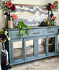 Emma 4-Door Console-Blue/Gold