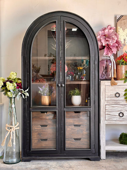 Avery Domed Vitrine-Black/Sparrow Interior