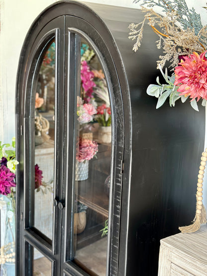 Avery Domed Vitrine-Black/Sparrow Interior