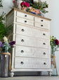 Delaney Chest of Drawers-White Wheat/Sandstone